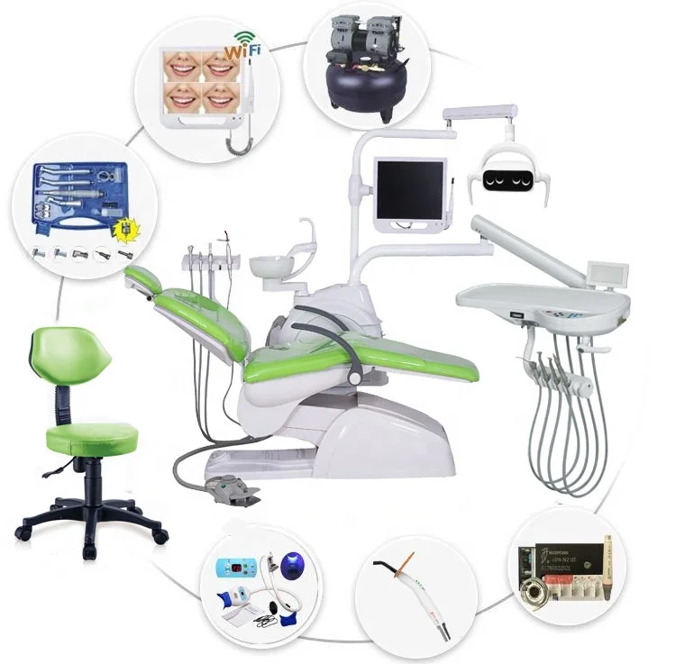 C33 Full Set Dental Chair with air Compressor Scaler Multi-function Pedal Dental Hospital Treatment Equipment Hot Sale